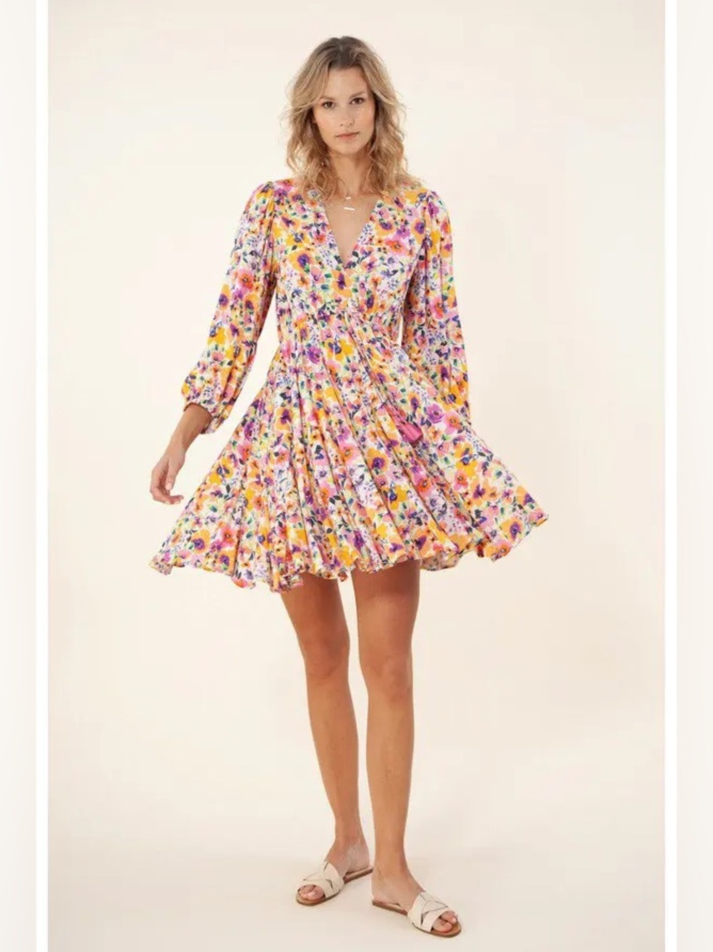 Hale Bob Geena Floral Crepe Dress Medium NWT